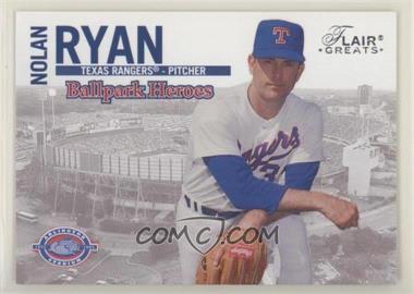 2003 Flair Greats - Ballpark Heroes #1 BH - Nolan Ryan