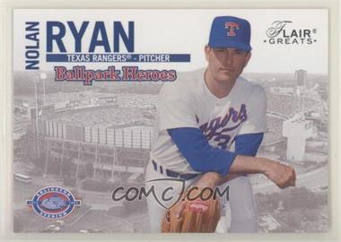 2003 Flair Greats - Ballpark Heroes #1 BH - Nolan Ryan
