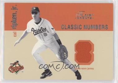 2003 Flair Greats - Classic Numbers - Memorabilia #_CARJ - Cal Ripken Jr.