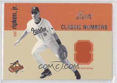 2003 Flair Greats - Classic Numbers - Memorabilia #_CARJ - Cal Ripken Jr.