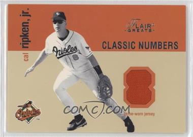 2003 Flair Greats - Classic Numbers - Memorabilia #_CARJ - Cal Ripken Jr.