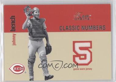 2003 Flair Greats - Classic Numbers Dual Memorabilia #_TMJB - Johnny Bench, Thurman Munson /250 [Noted]