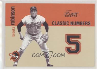 2003 Flair Greats - Classic Numbers #3 CN - Brooks Robinson
