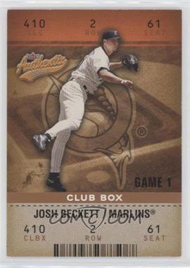 2003 Fleer Authentix - [Base] - Club Box #30 - Josh Beckett /100