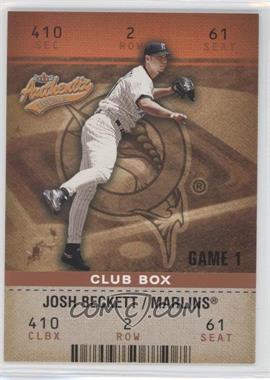 2003 Fleer Authentix - [Base] - Club Box #30 - Josh Beckett /100