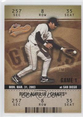 2003 Fleer Authentix - [Base] #38 - Rich Aurilia