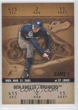 2003 Fleer Authentix - [Base] #43 - Ben Sheets