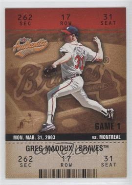 2003 Fleer Authentix - [Base] #70 - Greg Maddux