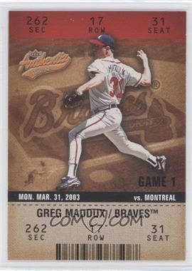 2003 Fleer Authentix - [Base] #70 - Greg Maddux