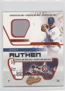 2003 Fleer Authentix - Jersey Authentix - Ripped #JA-KW - Kerry Wood