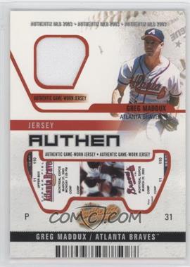 2003 Fleer Authentix - Jersey Authentix - Unripped #JA-GM - Greg Maddux /50