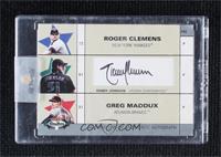 Roger Clemens, Randy Johnson, Greg Maddux (Randy Johnson Autograph) [Encased] #…