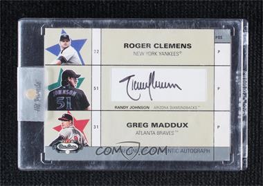 2003 Fleer Box Score - All-Star Line-Up Autographs - Silver #CJM - Roger Clemens, Randy Johnson, Greg Maddux (Randy Johnson Autograph) /270 [Encased]