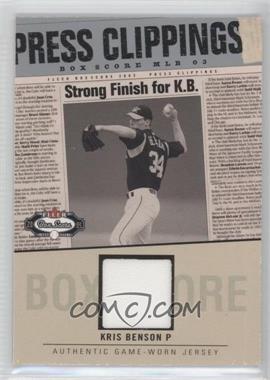 2003 Fleer Box Score - Press Clippings Jerseys #KB-PC - Kris Benson