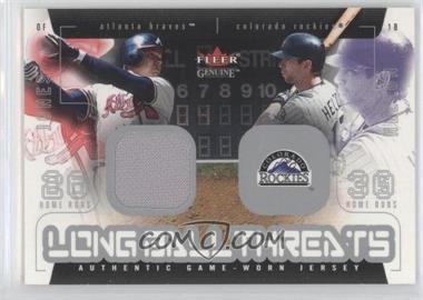 2003 Fleer Genuine - Long Ball Threats - Single Swatch #_CJTH.1 - Chipper Jones, Todd Helton (Chipper Jones Jersey)