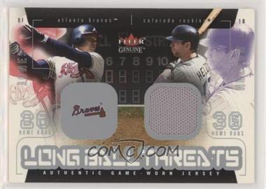 2003 Fleer Genuine - Long Ball Threats - Single Swatch #_CJTH.2 - Chipper Jones, Todd Helton (Todd Helton Jersey)