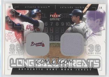 2003 Fleer Genuine - Long Ball Threats - Single Swatch #_CJTH.2 - Chipper Jones, Todd Helton (Todd Helton Jersey)