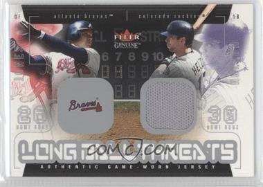 2003 Fleer Genuine - Long Ball Threats - Single Swatch #_CJTH.2 - Chipper Jones, Todd Helton (Todd Helton Jersey)