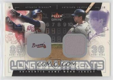 2003 Fleer Genuine - Long Ball Threats - Single Swatch #_CJTH.2 - Chipper Jones, Todd Helton (Todd Helton Jersey)