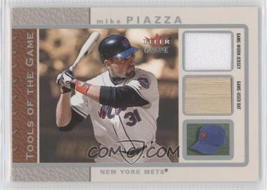 2003 Fleer Genuine - Tools of the Game - Bat/Jersey #TG-MP - Mike Piazza /250
