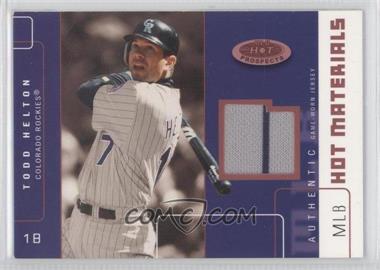 2003 Fleer Hot Prospects - Hot Materials - Red #HM-TH2 - Todd Helton /50