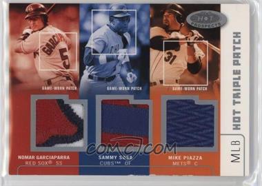 2003 Fleer Hot Prospects - MLB Hot Triple Patches #G-S-P - Nomar Garciaparra, Sammy Sosa, Mike Piazza /50