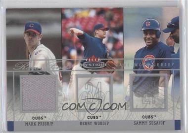 2003 Fleer Mystique - Rare Finds Memorabilia #RF-MP - Mark Prior, Kerry Wood, Sammy Sosa /150