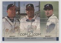 Chipper Jones, Andruw Jones, Greg Maddux #/250