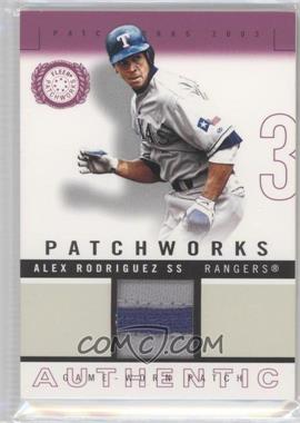 2003 Fleer Patchworks - Game-Worn Patch - Violet #PW-AR2 - Alex Rodriguez /300