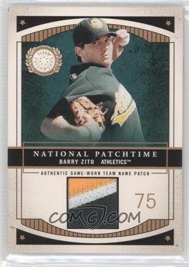 2003 Fleer Patchworks - National Patchtime - Team Name #BZ-NP - Barry Zito /100