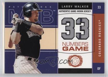 2003 Fleer Patchworks - Numbers Game - Jersey #LW-NG - Larry Walker