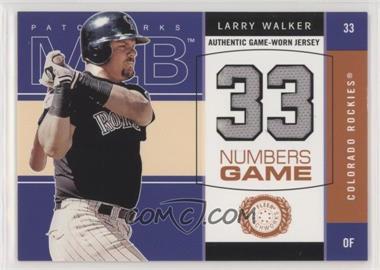 2003 Fleer Patchworks - Numbers Game - Jersey #LW-NG - Larry Walker [EX to NM]