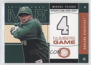 2003 Fleer Patchworks - Numbers Game - Jersey #MT-NG - Miguel Tejada