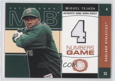 2003 Fleer Patchworks - Numbers Game - Jersey #MT-NG - Miguel Tejada