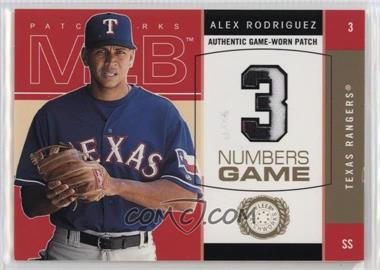 2003 Fleer Patchworks - Numbers Game - Patch #AR-NG - Alex Rodriguez /300 [EX to NM]