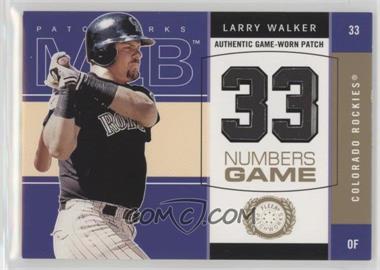 2003 Fleer Patchworks - Numbers Game - Patch #LW-NG - Larry Walker /300