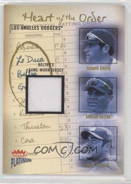 2003 Fleer Platinum - Heart of the Order - Materials #_GBL.1 - Shawn Green, Adrian Beltre, Paul Lo Duca (Adrian Beltre Jersey) /400