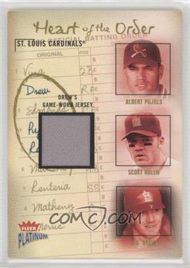 2003 Fleer Platinum - Heart of the Order - Materials #_PRD - Albert Pujols, Scott Rolen, J.D. Drew (J.D. Drew Jersey) /400