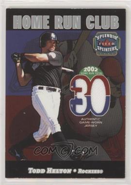 2003 Fleer Splendid Splinters - Home Run Club - Memorabilia #_TOHE - Todd Helton /599