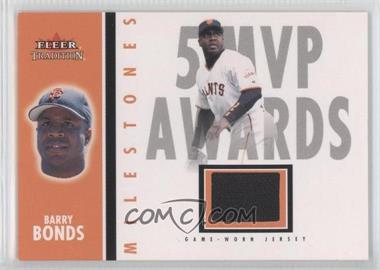 2003 Fleer Tradition Update - Milestones - Game-Used #_BABO.1 - Barry Bonds (5 MVP Awards)