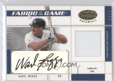 2003 Leaf Certified Materials - Fabric of the Game - Autographs #FG-48 - Wade Boggs /50