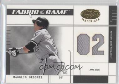 2003 Leaf Certified Materials - Fabric of the Game - Jersey Year #FG-107 - Magglio Ordonez /102