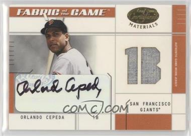 2003 Leaf Certified Materials - Fabric of the Game - Position Autographs #FG-106 - Orlando Cepeda /50