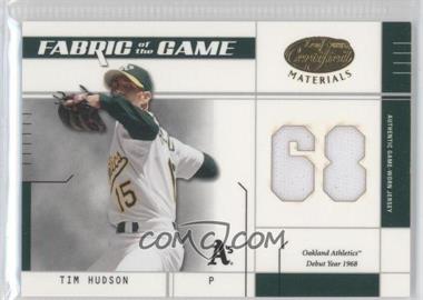 2003 Leaf Certified Materials - Fabric of the Game - Team Debut Year #FG-52 - Tim Hudson /68