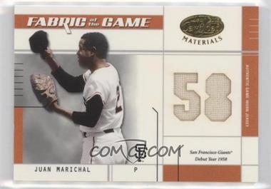 2003 Leaf Certified Materials - Fabric of the Game - Team Debut Year #FG-98 - Juan Marichal /58