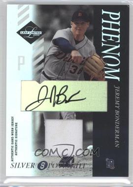 2003 Leaf Limited - [Base] - Silver Spotlight #171 - Phenom - Jeremy Bonderman /50