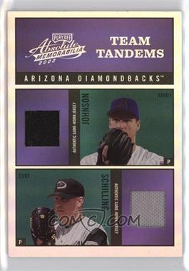 2003 Playoff Absolute Memorabilia - Team Tandems - Spectrum Materials #TTA-7 - Randy Johnson, Curt Schilling /25