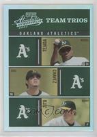 Miguel Tejada, Eric Chavez, Barry Zito #/50