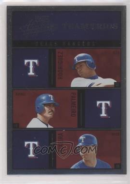 2003 Playoff Absolute Memorabilia - Team Trios #TTR-5 - Alex Rodriguez, Rafael Palmeiro, Mark Teixeira /100