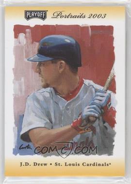 2003 Playoff Portraits - [Base] - Gold Combo Materials #110 - J.D. Drew /10